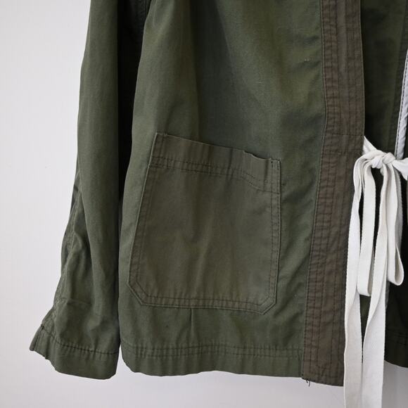 Life Nature Love Military Jacket Medium Army Green Safety Pin Patch Pockets - Picture 5 of 14